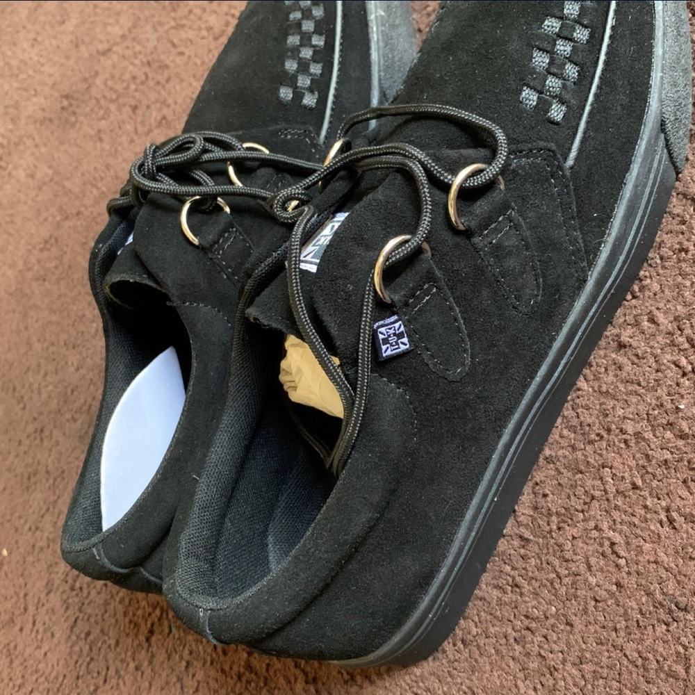 Black punk rock shoes